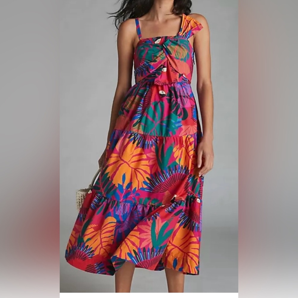 FARM Rio Macaw Midi Dress- Size Small